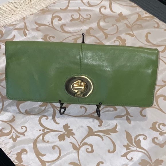 Green Leather Clutch - Picture 2 of 14